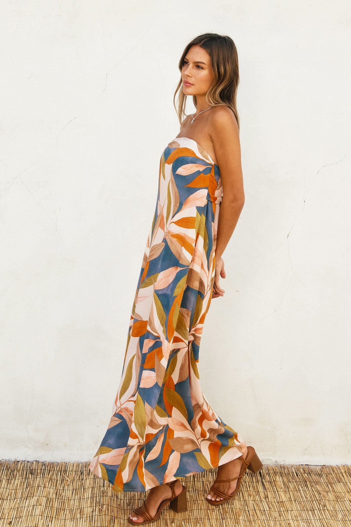 Destinations Strapless Tie Back Maxi Dress