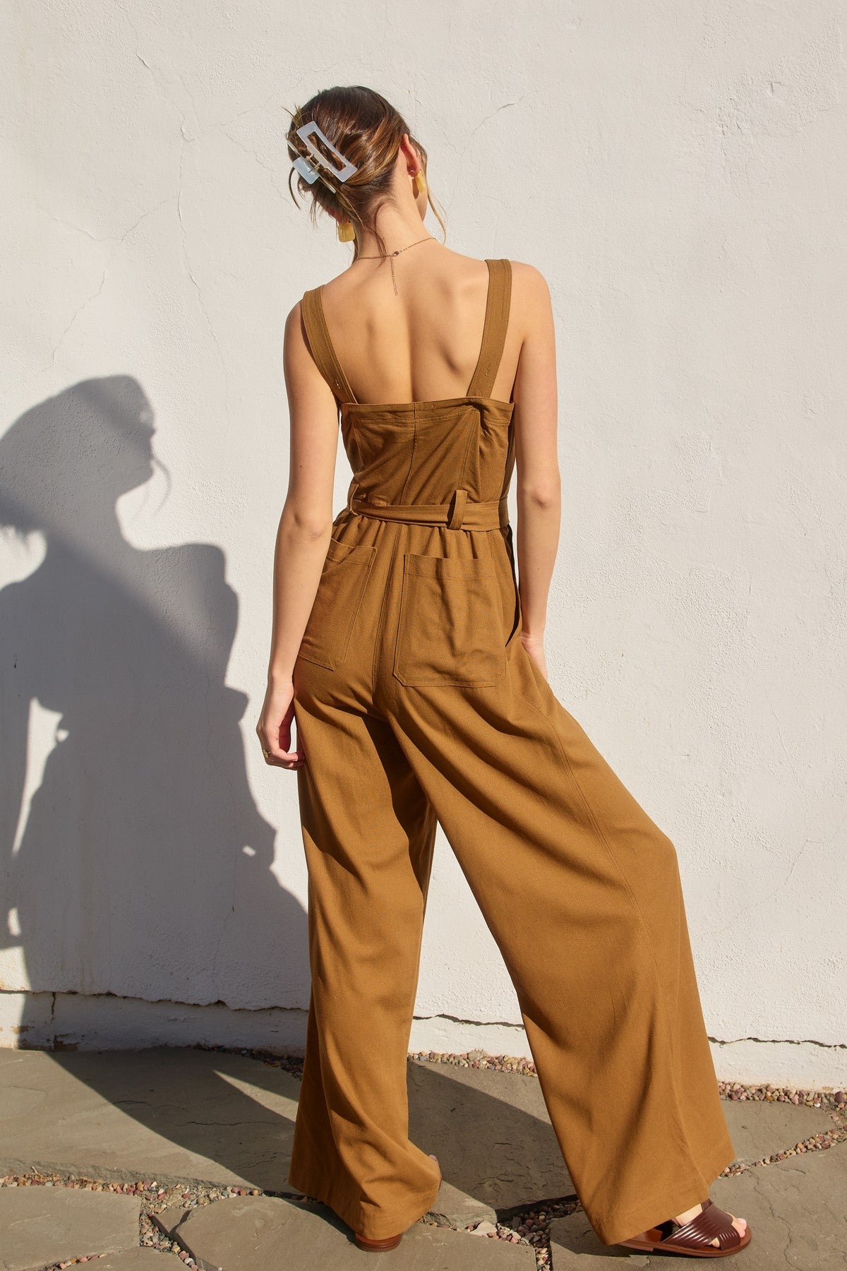 Heaven Sent Straight Neck Wide Leg Jumpsuit