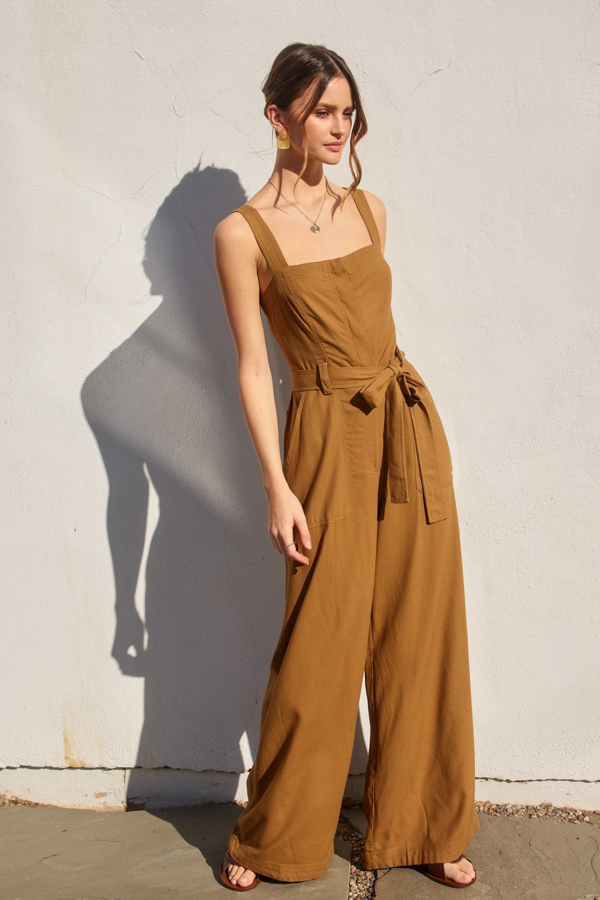 Heaven Sent Straight Neck Wide Leg Jumpsuit